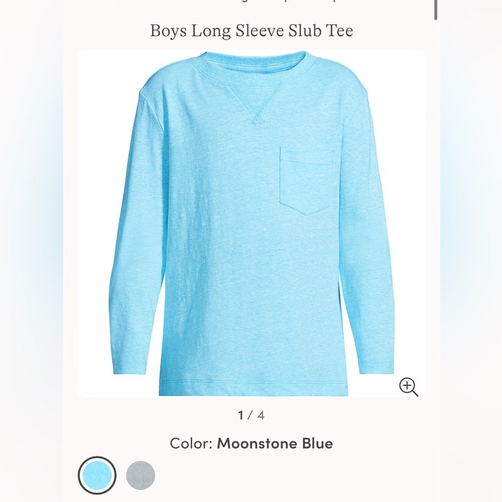 Boys, long sleeve slub t-shirt new with tags lands’ end